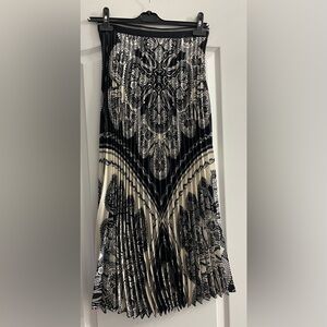 Sandro Paisley pleated midi skirt